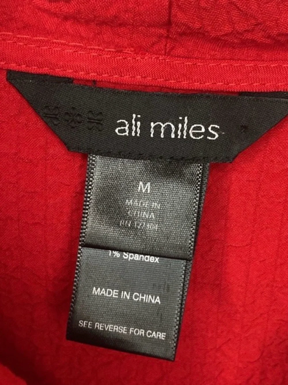 Ali Miles Relaxed Cherry Red Cowl-Neck Tunic Top, Pocket Detail Size Medium